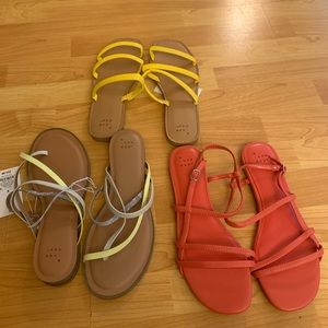 3 Pairs of NEW A New Day Sandals Size 9